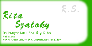 rita szaloky business card